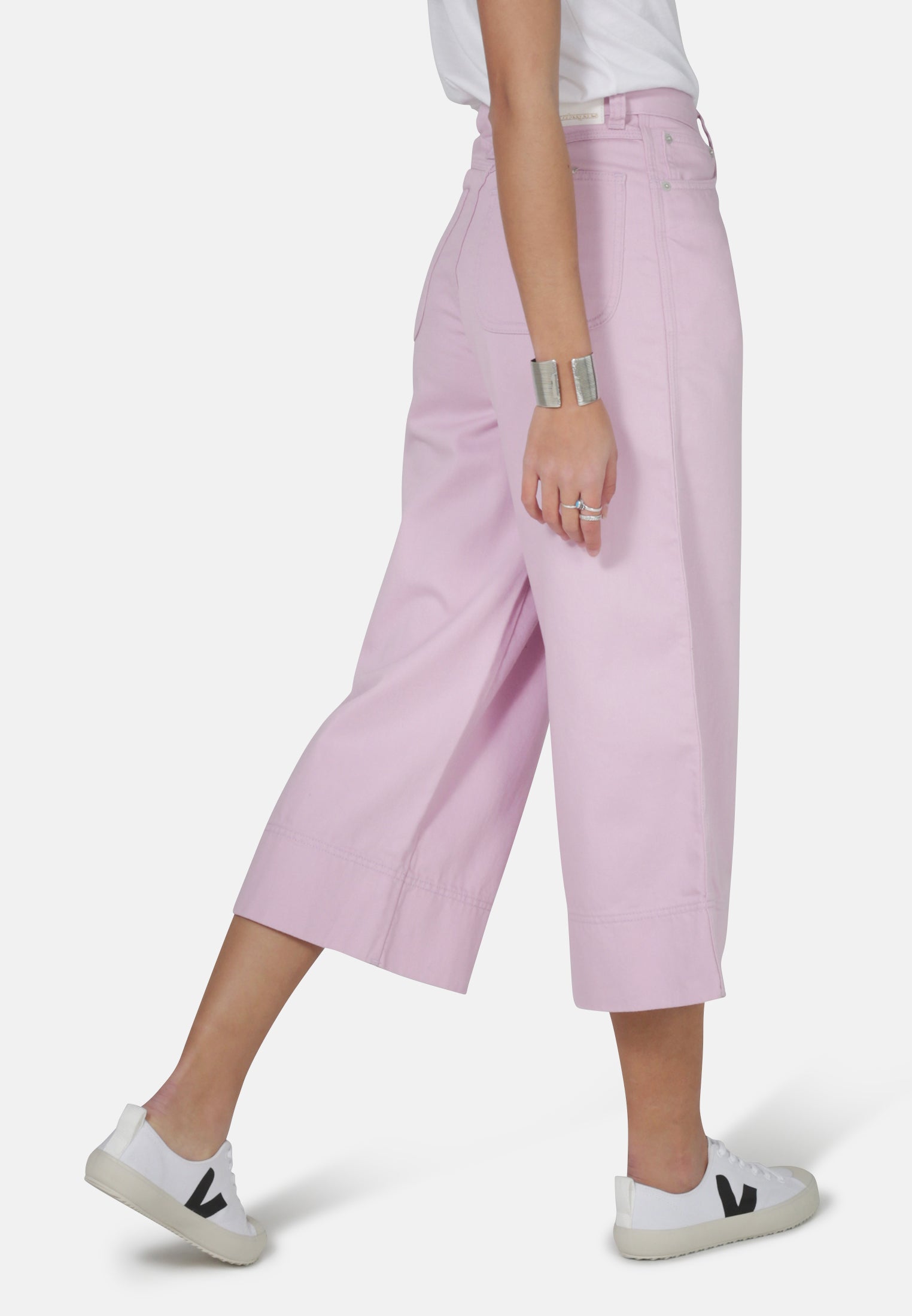Colette Wide Leg Cropped Jean in Pink